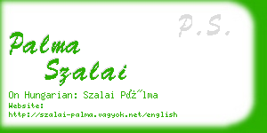 palma szalai business card